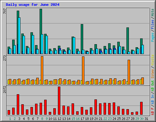 Daily usage for June 2024