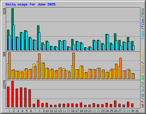 Daily usage for June 2025