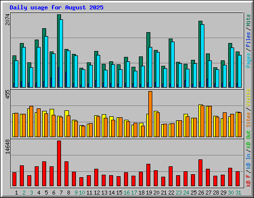 Daily usage for August 2025