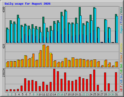Daily usage for August 2026