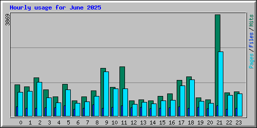 Hourly usage for June 2025