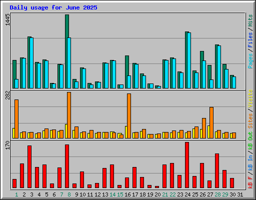 Daily usage for June 2025