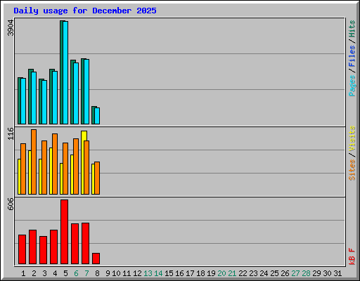 Daily usage for December 2025